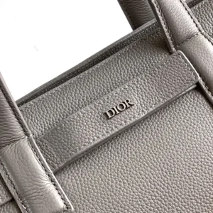 Dior Men Medium Dior Normandie Tote Bag Gray Dior Icons Calfskin