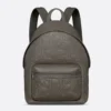 Dior Men Rider 2.0 Zipped Backpack Gray Dior Gravity Leather and Gray Grained Calfskin