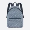 Dior Men Rider Backpack Blue Dior Oblique Jacquard 1VOBA088YKY