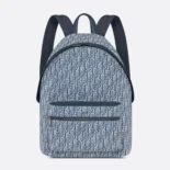 Dior Men Rider Backpack Blue Dior Oblique Jacquard 1VOBA088YKY