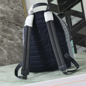 Dior Men Rider Backpack Blue Dior Oblique Jacquard 1VOBA088YKY