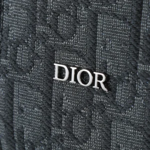 Dior Men Rider Soft Zipped Backpack Black Dior Oblique Jacquard and Black Grained Calfskin