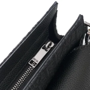 Dior Men Saddle A5 Triangle Pouch Beige and Black Dior Oblique Jacquard with Black Grained Calfskin