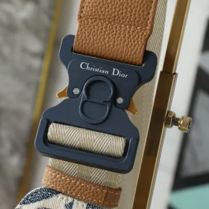 Dior Men Saddle Bag Blue and Beige Raffia-Effect Dior Oblique Denim