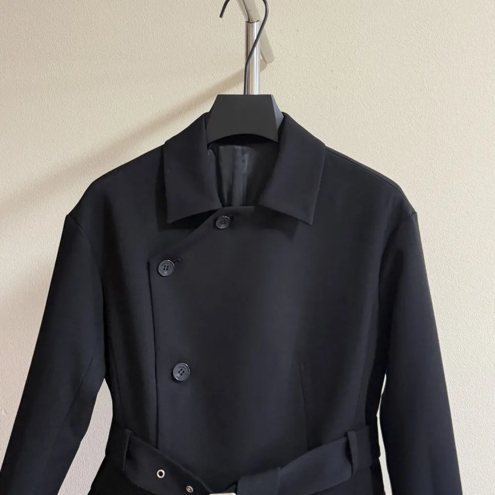 Dior Women Belted Jacket Black Virgin Wool and Silk Gabardine 4 Dior Women Belted Jacket Black Virgin Wool and Silk Gabardine