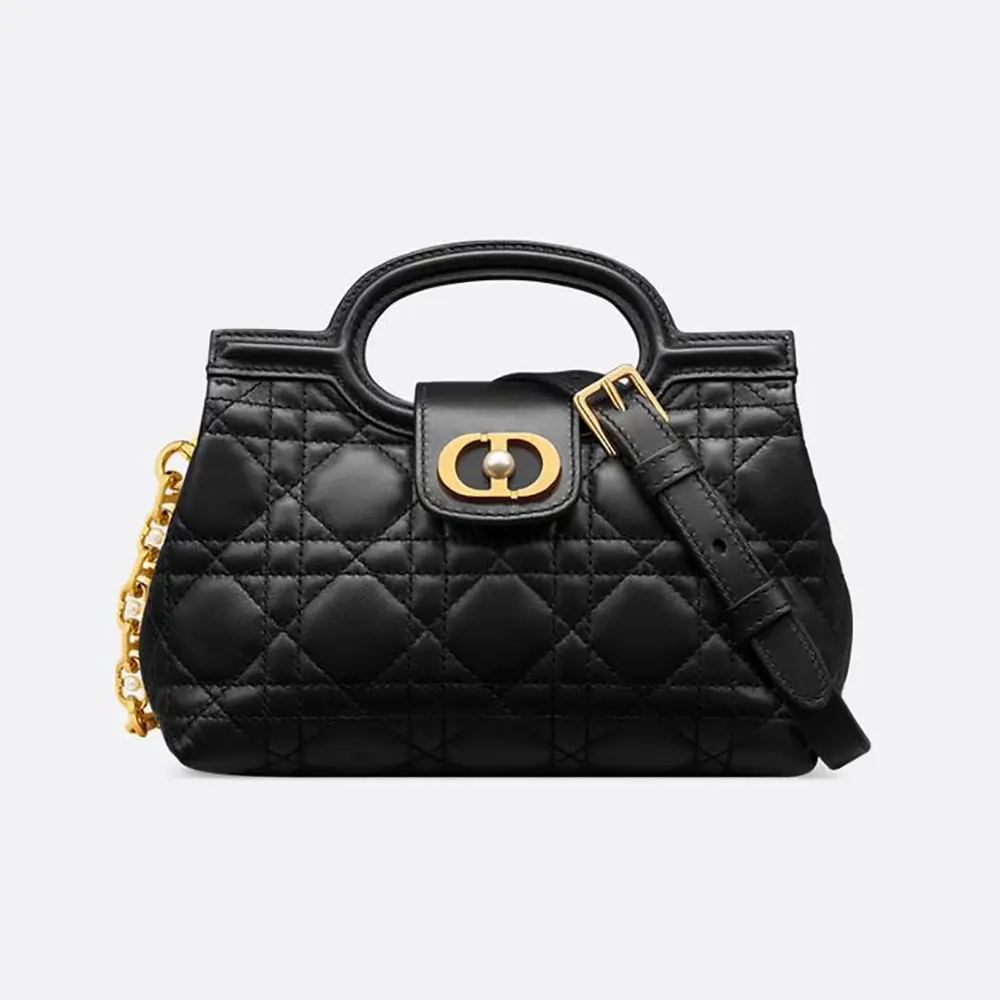 Dior Women Dior Jolie Top Handle Mini Bag Black Cannage Lambskin 1 Dior Women Dior Jolie Top Handle Mini Bag Black Cannage Lambskin