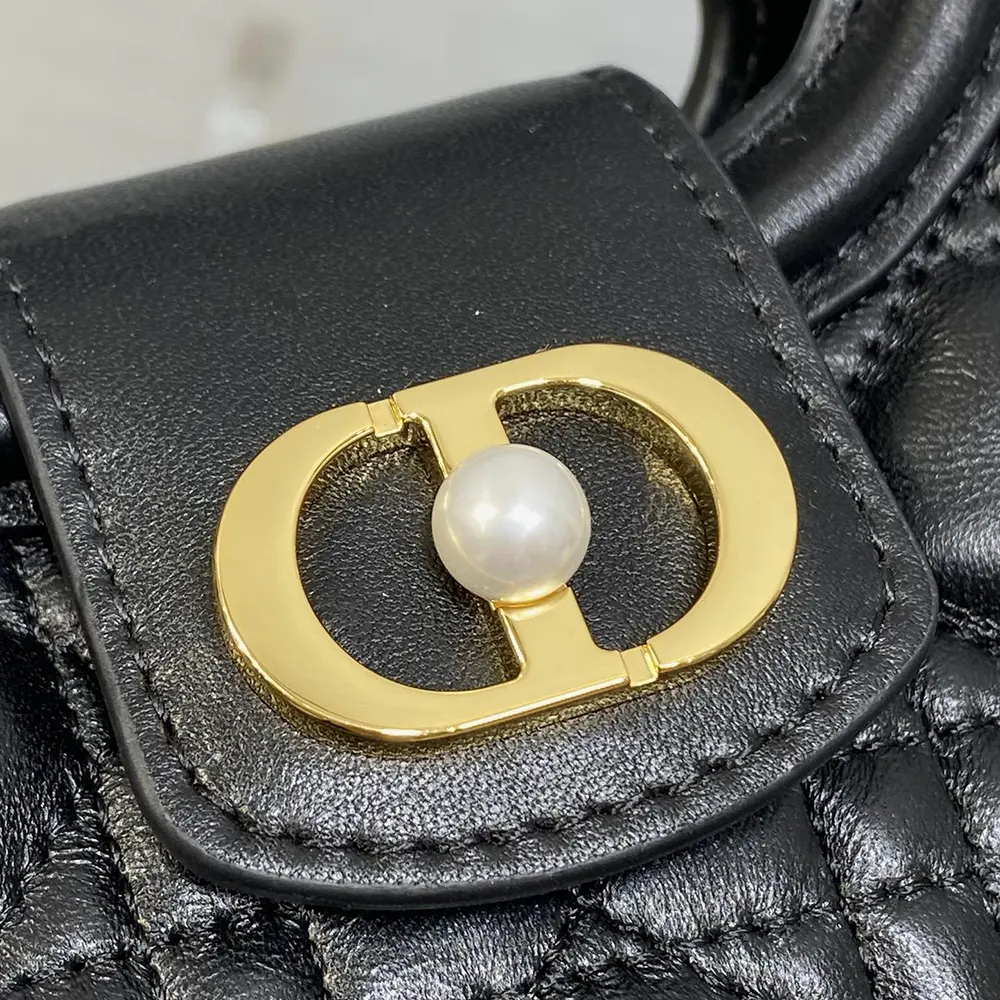 Dior Women Dior Jolie Top Handle Mini Bag Black Cannage Lambskin 9 Dior Women Dior Jolie Top Handle Mini Bag Black Cannage Lambskin