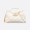 Dior Women Dior Jolie Top Handle Mini Bag Latte Cannage Lambskin
