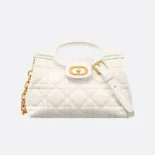 Dior Women Dior Jolie Top Handle Mini Bag Latte Cannage Lambskin