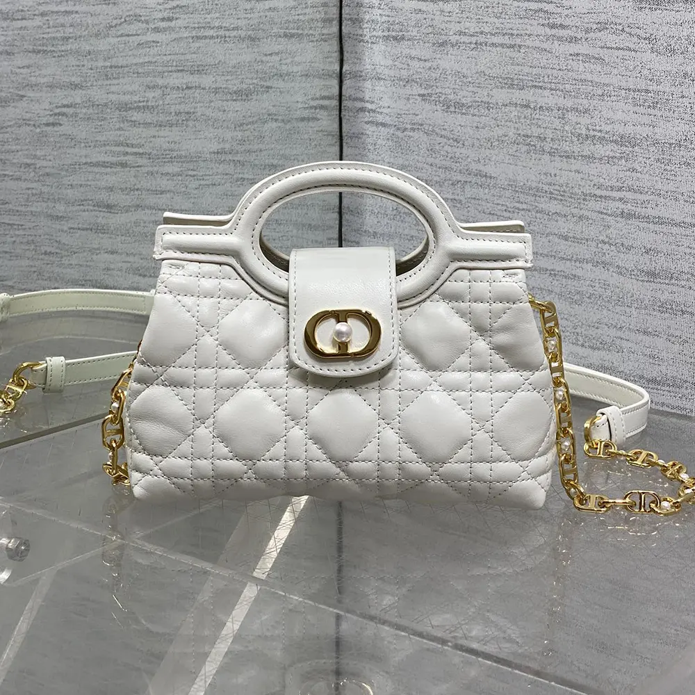 Dior Women Dior Jolie Top Handle Mini Bag Latte Cannage Lambskin 2 Dior Women Dior Jolie Top Handle Mini Bag Latte Cannage Lambskin