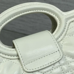 Dior Women Dior Jolie Top Handle Mini Bag Latte Cannage Lambskin