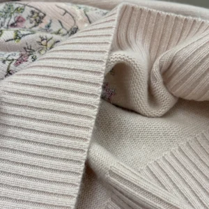Dior Women Embroidered Sweater Cashmere Knit with Pink Dior Astral Flowers Motif