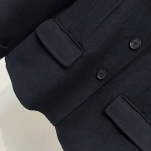 Dior Women Fitted Jacket with Sailor Collar Black Double-Sided Virgin Wool-Angora-Blend Felt