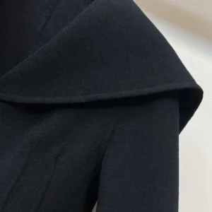 Dior Women Fitted Jacket with Sailor Collar Black Double-Sided Virgin Wool-Angora-Blend Felt