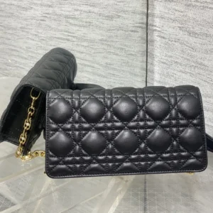 Dior Women Jolie Mini Bag Black Cannage Lambskin S3117UNJB