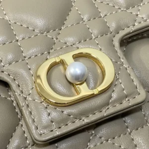 Dior Women Jolie Mini Bag Latte Cannage Lambskin S3117UNJB