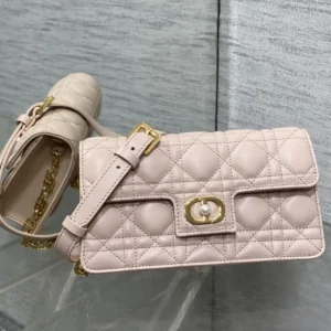 Dior Women Jolie Mini Bag Powder Pink Cannage Lambskin S3117UNJB