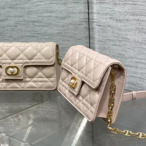 Dior Women Jolie Mini Bag Powder Pink Cannage Lambskin S3117UNJB