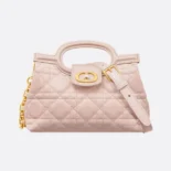 Dior Women Jolie Top Handle Mini Bag Powder Pink Cannage Lambskin