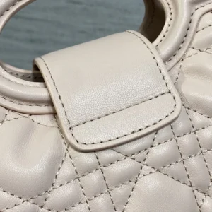 Dior Women Jolie Top Handle Mini Bag Powder Pink Cannage Lambskin