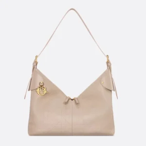 Dior Women Large Dior Voyage Bag Powder Beige Flat Macrocannage Grained Calfskin