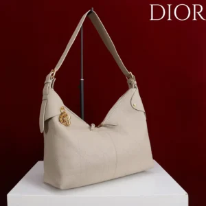 Dior Women Large Dior Voyage Bag Powder Beige Flat Macrocannage Grained Calfskin