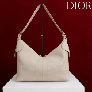 Dior Women Large Dior Voyage Bag Powder Beige Flat Macrocannage Grained Calfskin