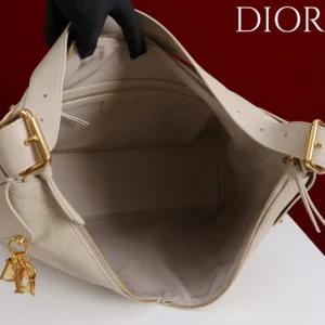 Dior Women Large Dior Voyage Bag Powder Beige Flat Macrocannage Grained Calfskin