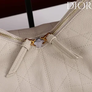 Dior Women Large Dior Voyage Bag Powder Beige Flat Macrocannage Grained Calfskin