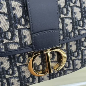 Dior Women Medium 30 Montaigne Satchel Bag Blue Dior Oblique Jacquard