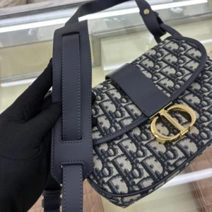 Dior Women Medium 30 Montaigne Satchel Bag Blue Dior Oblique Jacquard