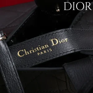 Dior Women Medium Dior Toujours Bag Black Flat Macrocannage Calfskin