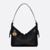 Dior Women Medium Dior Voyage Bag Black Flat Macrocannage Grained Calfskin