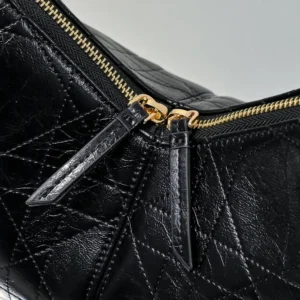 Dior Women Medium Dior Voyage Bag Black Flat Macrocannage Grained Calfskin