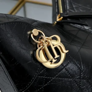 Dior Women Medium Dior Voyage Bag Black Flat Macrocannage Grained Calfskin