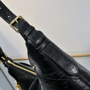 Dior Women Medium Dior Voyage Bag Black Flat Macrocannage Grained Calfskin