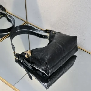 Dior Women Medium Dior Voyage Bag Black Flat Macrocannage Grained Calfskin