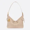 Dior Women Medium Dior Voyage Bag Powder Beige Flat Macrocannage Grained Calfskin