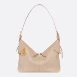 Dior Women Medium Dior Voyage Bag Powder Beige Flat Macrocannage Grained Calfskin