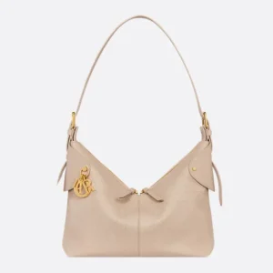 Dior Women Medium Dior Voyage Bag Powder Beige Flat Macrocannage Grained Calfskin