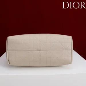 Dior Women Medium Dior Voyage Bag Powder Beige Flat Macrocannage Grained Calfskin