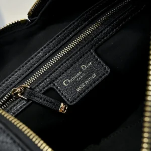 Dior Women Small Dior Voyage Bag Black Flat Macrocannage Grained Calfskin