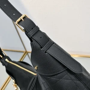 Dior Women Small Dior Voyage Bag Black Flat Macrocannage Grained Calfskin