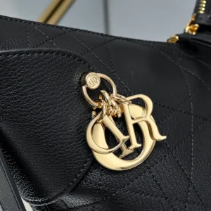 Dior Women Small Dior Voyage Bag Black Flat Macrocannage Grained Calfskin