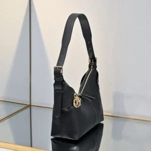 Dior Women Small Dior Voyage Bag Black Flat Macrocannage Grained Calfskin