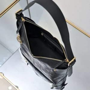 Dior Women Small Dior Voyage Bag Black Flat Macrocannage Grained Calfskin