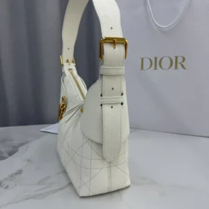 Dior Women Small Dior Voyage Bag Latte Flat Macrocannage Grained Calfskin