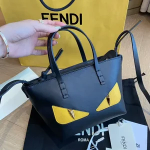 Fendi Ubisex Roll Mini Lunar New Year Black Leather Mini-bag