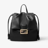Fendi Women Cappuccino Black Leather Backpack 8BZ057A