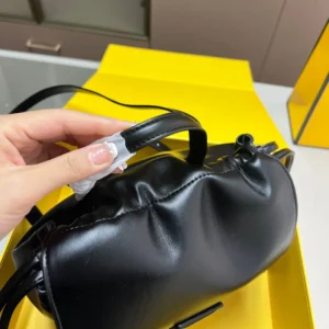 Fendi Women Cappuccino Black Leather Backpack 8BZ057A